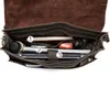 Porte-documents haut de gamme épais en cuir véritable hommes porte-documents 15 "ordinateur portable vache sac d'affaires fourre-tout homme avec bandoulière