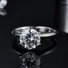 Anéis de casamento 925 Silver Ring 3Ct Classic Style Síntese