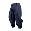 Men's Pants Reindee Lusion 21aw Asymmetrical Pocket Denim Indigo Waist Adjustment Techwear Japanese Style