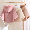 Manteau filles cachemire vêtements d'extérieur tranchée enfants hiver châle manteau bébé enfant en bas âge fille manteaux rose velours veste épaisse enfant vêtements 221122