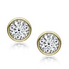 Stud LESF 925 Silver White Yellow Color Earrings Luxury Sona Diamond Design Ear Buckle Women Jewelry 221119