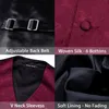 Mens Suits Blazers Red Vest for Men Slim Suit VNeck Waistcoat Silk Paisley Tie Set Handkerchief Cufflinks Necktie Wedding BarryWang 221123