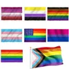 DHL Rainbow Flag Banner 3x5ft 90x150cm gejowskie flagi Pride Banery poliestrowe Kolorowe LGBT Lesbian Parade Decoration 279k