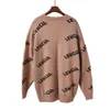 Women Sweaters Autumn Winter Long Sleeved Pullovers Fashion Letter Pattern Knitted Sweaters