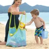Barn Sand Away Proteable Mesh Bag Kids Toys Lagringsväskor Simande stor strandväska för handdukar kvinnor kosmetisk makeupbag sndwll-12
