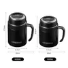 Wasserflaschen 650 ml Thermos Kaffeetasse mit Filtergriff Edelstahl Isolierte Vakuum Teetasse Home Office LED Temperaturanzeige Geschenk 221122