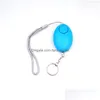Alarm Systems 110Db 5 Colors Egg Shape Self Defense Alarm Girl Women Security Protect Alert Personal Safety Scream Loud Keychain Sys Dhbpz
