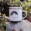 Tassen Sunset Forest Creek Kreative Emaille Kaffee Outdoor Reise Wasser Tassen Camping Lagerfeuer Party Bier Trinken Milch Becher Geschenke 221122