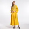 Ubranie etniczne Abaya Dubai muzułmańska sukienka luksusowa wysokiej klasy Emcrodier v Neck African Ramadan Kaftan Islam Women Long Maxi Sukienki 2022