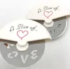 Konditoriverktyg en skiva kärlek rostfritt stål pizza cutter i miniatyr pizza box baby shower gåvor bröllop gynnar sn320