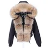 Pelliccia sintetica da donna MAOMAOKONG Cappotto invernale vero Cappotto femminile corto Procione naturale Collo grande Parka Bomber Slim 221123