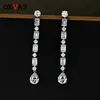 Charme OEVAS 100% 925 Sterling Silver High Carbon Diamond Long Drop Boucles d'oreilles pour les femmes de mariage fiançailles Party Fine Jewelry Wholesale 221119