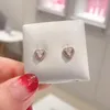 Orecchini a bottone a cuore rialzato in vero argento sterling con scatola originale per gioielli da sposa Pandora in oro rosa con diamanti CZ Set di orecchini regalo per fidanzata