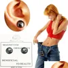 Stud Black Magnet oorbellen Meridians No Hold Ear Ring Pierced Earring Magnetic Slimming Healty sieraden Drop levering Dhxfq
