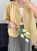 Kvinnors kostymer solid färg kortärmad liten blazer 2022 Summer Women's Short Fashion Casual Korean Suit Top Woman Jacket
