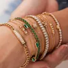 Bracelets de link Kouch Chain Tennis Tennis for Woman Cubic Zirconia Bohomie Jóias no pulso Fairy Office Ladies Hand Gifts