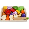 Cozinhas Jogue Série de Cozinha de Simulação de Alimentos Montessori Corte Frutas e Legumes Toys de madeira Classic Finque Cozimento Interesse Cultivo 221123