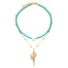 H￤nge halsband boho bokstav charm f￶r kvinnor m￤n naturliga skal vit p￤rla mamman anpassad namn klavikelkedja