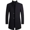 Mélanges de laine pour hommes SENBAO Homme Veste en laine Manteau Trench mi-long Classique Impression couleur unie Plus Coton Épaississement Mode 221123