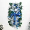 Decorative Flowers Christmas Garland Decorations Wreaths With Lights Red Berry Rattan Artificial Wreath For Stair Decor