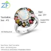 Pierścień Solitaire GZ Zongfa Wysokiej jakości naturalny opal turmalinowy klejnot 925 srebrne niestandardowe pierścionki ślubne Kobiety 221119