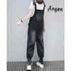 Kadın Tulumları Yükselen Kadın Denim Tulum Bayanlar Gevşek Kotlar Torpanlar Kadın Harajuku Günlük Delik Denim Genel Playsuit Pocket Plus Boyutu 221123