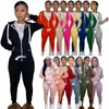 Winter Women 2 Pieces Sports Set Casual Plush Long Sleeve Sweatpants And Hoodie Cardigan Joggers Pencil Pants Outfits Sweatsuits XS-3XL