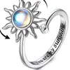 5Pcs Fidget Spinner Ring Anxiety For Women Beads Flower Star Ring Ruota Anti Stress Wedding Jewerly