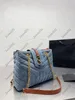 2024 Designer 5A Kvalitet Kvinnor axelväskor Lady Denim Tyg Canvas Chains Bag Crossbody Handväskor Messenger Shopping Totes Cross Body Wallet Purse 26cm med låda