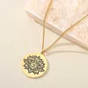 Strands Strings Fashionable fashion trend blackened line lotus pattern stainless steel pendant necklace LL