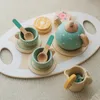 المطابخ تلعب الطعام مع شاي شاي خشبي توي تظاهر دور التعلم لعبة التعليمية مبكرة للأطفال الصغار الفتيات الفتيان الأطفال 221123