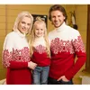 Dopasowanie rodzinnych strojów świąteczne swetry Snowflake Print Mother Knit Dress Dad Dem Kids Groiven Turtleeck Xmas Look 221122