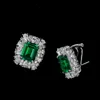 Stud OEVAS 100% 925 Sterling Silver 911mm Emerald High Carbon Diamond Earrings For Women Sparkling Wedding Fine Jewelry Gifts 2211202n