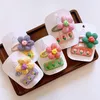 Accessoires cheveux 2 pièces enfants doux grande fleur épingles à cheveux Kawaii broderie tissu Barrettes pour filles chapeaux cadeaux