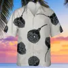 Camisas casuais masculinas verão 3d Black Lotus Flor Padrão de Flor Floral Prinha masculino Hawaiian Beach Fashion Aloha Camisa superdimensionada Tops grandes