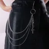 Belts D0LF Skirts Pants Chain Goth Multi Layer Chains Star Cross Shape Pendant Waist Wallet Pocket For Women Men Girl