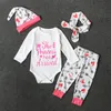 Ensemble de vêtements pour bébés filles, motif Floral, barboteuse à manches longues, pantalon, bandeau, chapeau, tenues décontractées, ensembles de vêtements de printemps et d'automne