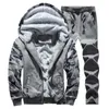 Men's Tracksuit Fashion Winter Mens Warm Fleece Track Suits 2 Pieces Hoodie Pants Set Brand Thicken Clothing Plus Size 4XL X0610