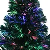 Kerstdecoraties 24 Green Prelit Mini Fiber Optic Tabletop Artificial Christmas Tree met LED -lichten Goudbasis Kerstmis Tafel Top Boom 221123