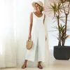 Women's Jumpsuits Rompers 4 Colors Lace Up Sleeveless Jumpsuits Women Playsuit Solid Overalls Rompers Jumpsuit Summer Casual Loose Drop 221123
