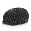 Berets Mode Kinder Hut Gestreifte Kinder Baskenmütze Hüte Baumwolle Sboy Cap Formale Party Junge Mädchen GGentleman Caps Unisex Beanies motorhauben