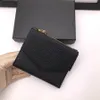 7a original de alta qualidade designers carteiras bolsas de moda gata curta carteira longa carteira cl￡ssica z￭per de bolso de bolsa de bolsa de z￭per de moeda preto com caixa