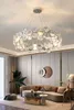 Moderne De Luxe Shell E14 Led Lustres Lustre K9 Cristal Chrome Corps En Métal Pendentif Lampe Art Déco Éclairage Intérieur Lampes