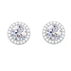 Boucles d'oreilles unisexes en argent sterling S925 plaqué or, diamant Moissanite de 5mm, joli cadeau pour hommes et femmes