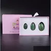 Gezichtsmassager geboorde yoni eieren mas toverse set cadeaubox natuurlijke groene aventurine ballen vrouwen kegel sporter vaginale spieren strakker dhnfb