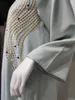 Ubranie etniczne Abaya Dubai muzułmańska sukienka luksusowa wysokiej klasy Emcrodier v Neck African Ramadan Kaftan Islam Women Long Maxi Sukienki 2022