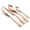 Setwares sets Jankng 24-PCS zwart 1810 roestvrij staal flatware steak mes vork lepel theelepel bestek voedsel tafelwerk 221122