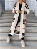 Spring Women's Knitted Cardigan casual knitwear Women Striped Elegant black Loose Long Outerwear Maxi Y2k Sweater Coat Soft Jacket