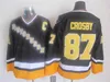 Retro Pittsburgh Throwback Penguins Hóquei 71 Evgeni Malkin Jersey 87 Sidney Crosby Vintage Classic Team Branco Azul Amarelo Cor CCM All''Nhl''Shirt