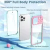 360 Angle Boîte de téléphone transparent tout compris avec lentilles de curseur de caméra Protection de film pour iPhone 14 plus 13 12 11 Pro Max XS XR Couverture antichoc